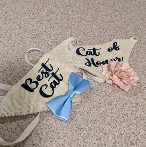 Best cat & cat of honor wedding bandanas for cats